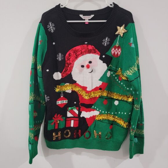 No Boundaries Womens Ugly Christmas Sweater Size XXXL Santa Clause Holiday - Picture 1 of 7